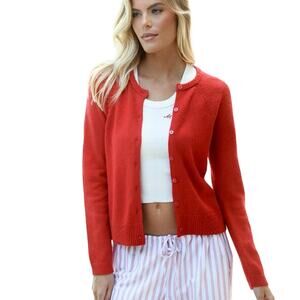 Rumored Wool Blend Seabrook Sweater Cardigan Rose Red Size XL NWT